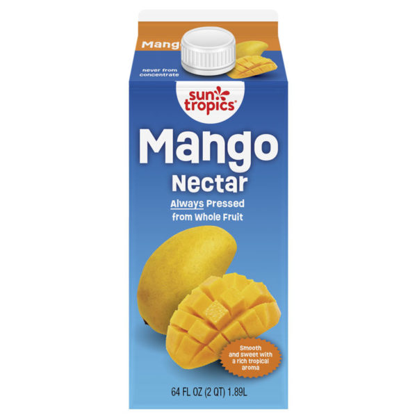 a carton of SunTropics mango nectar