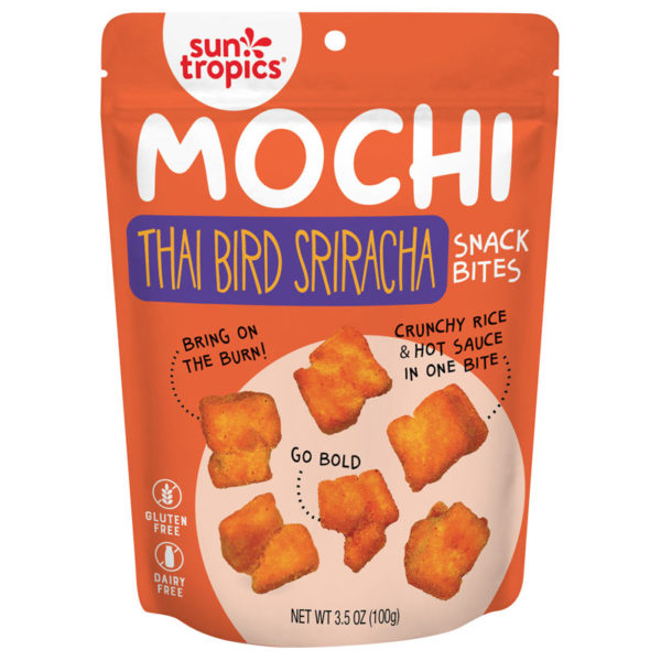 a bag of Suntropics Mochi thai bird sriracha