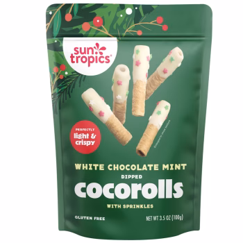 <span>White Chocolate Mint</span> Dipped CocoRolls with Sprinkles
